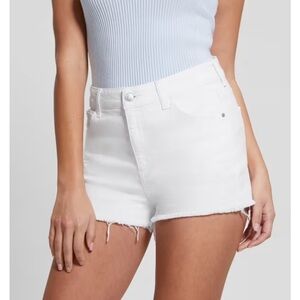 Guess High-Waisted White Denim Mom Shorts - Size 25